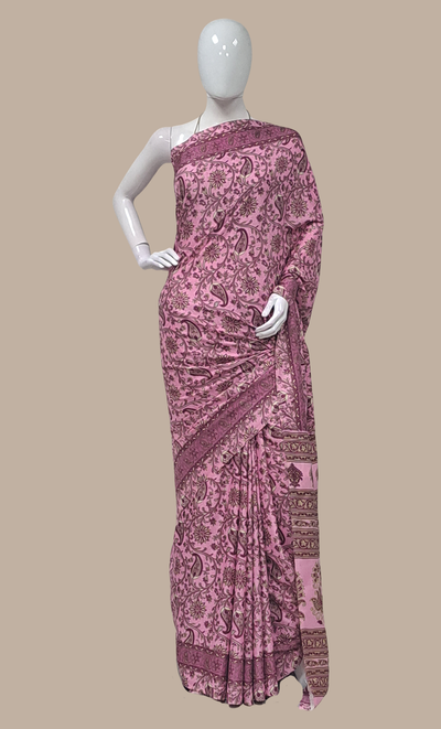 Deep Mink Printed Sari
