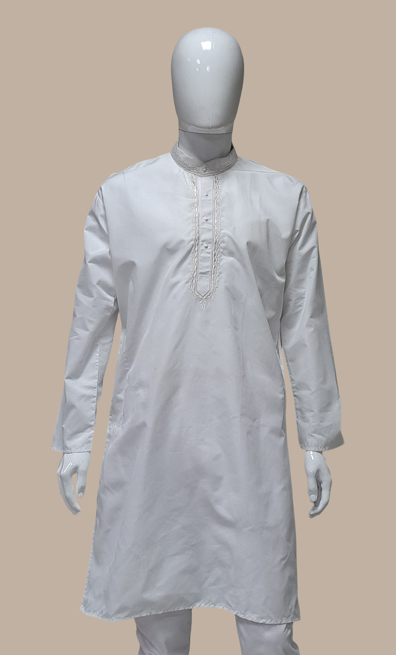 White Embroidered Kurta Set