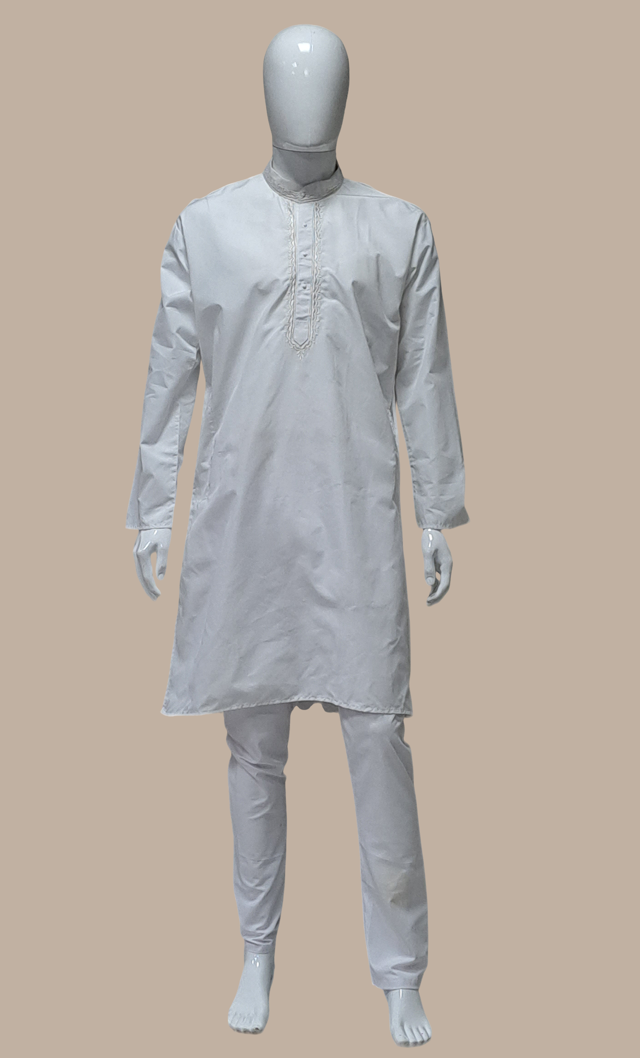 White Embroidered Kurta Set