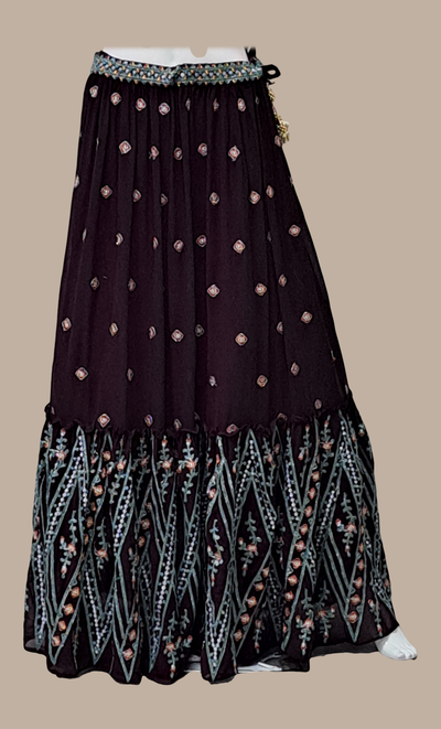 Dark Grape Embroidered Skirt Set