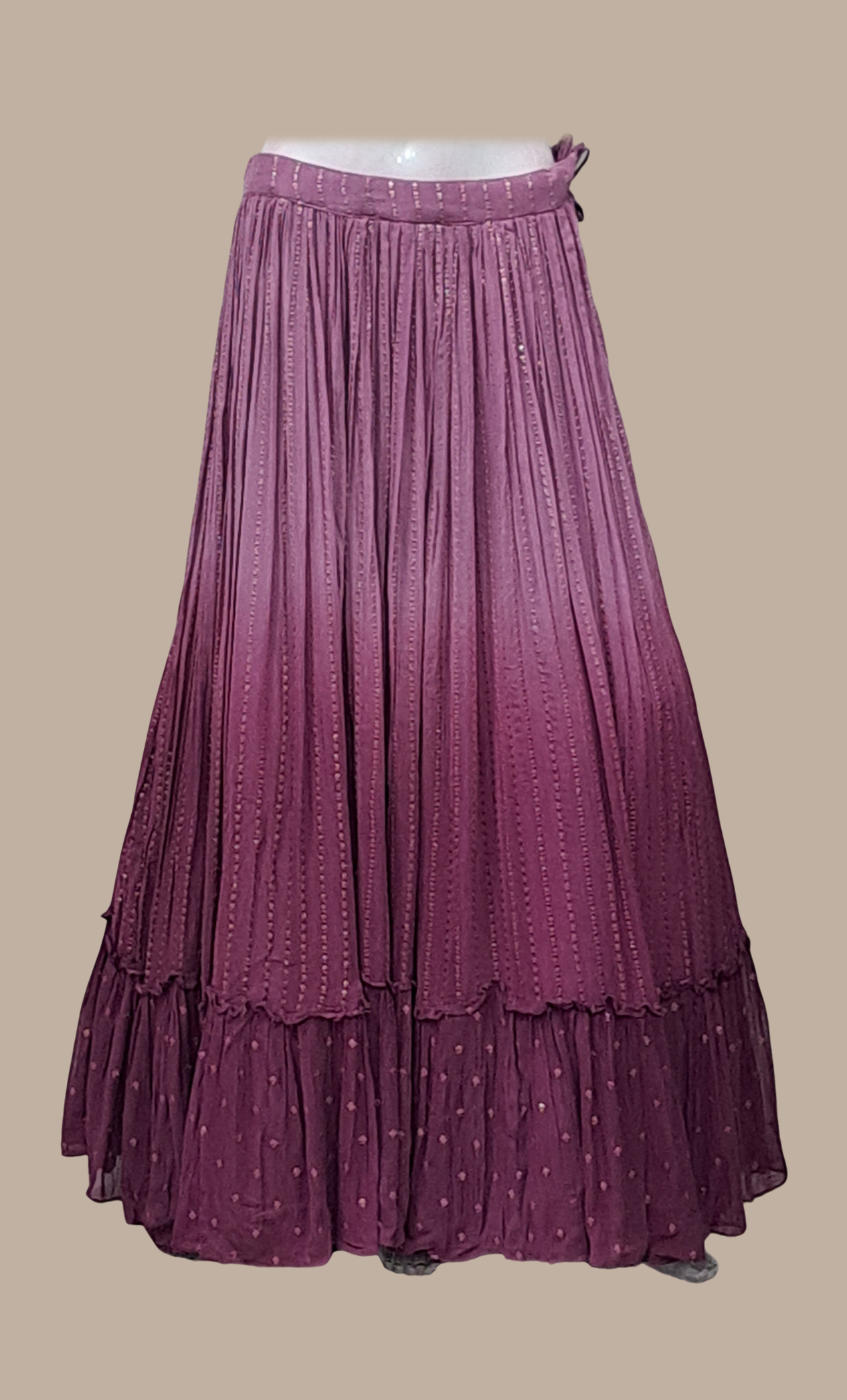 Dark Lilac Embroidered Skirt Set