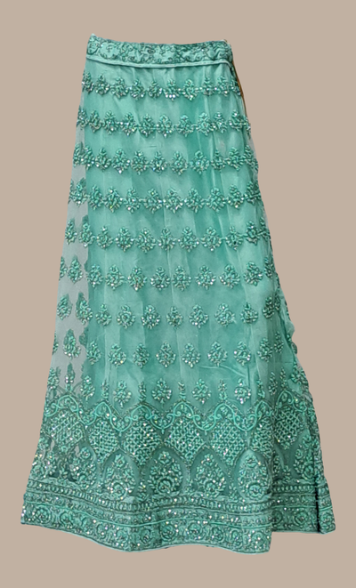 Sea Green Embroidered Skirt Set