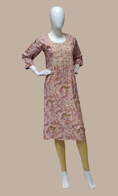 Mink Embroidered Kurti Top