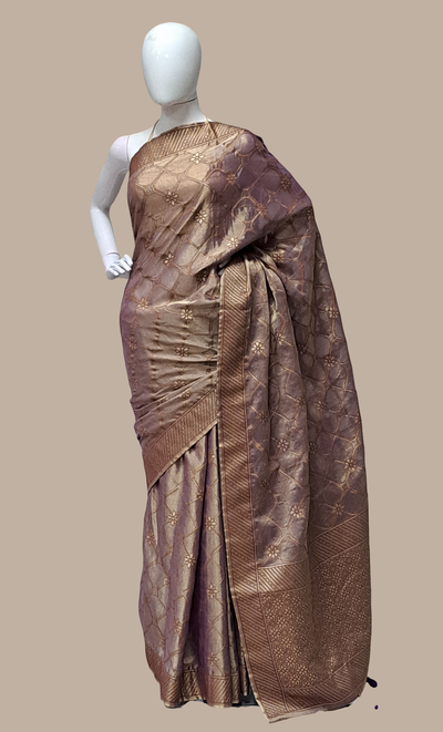 Shimmer Lilac Art Silk Sari
