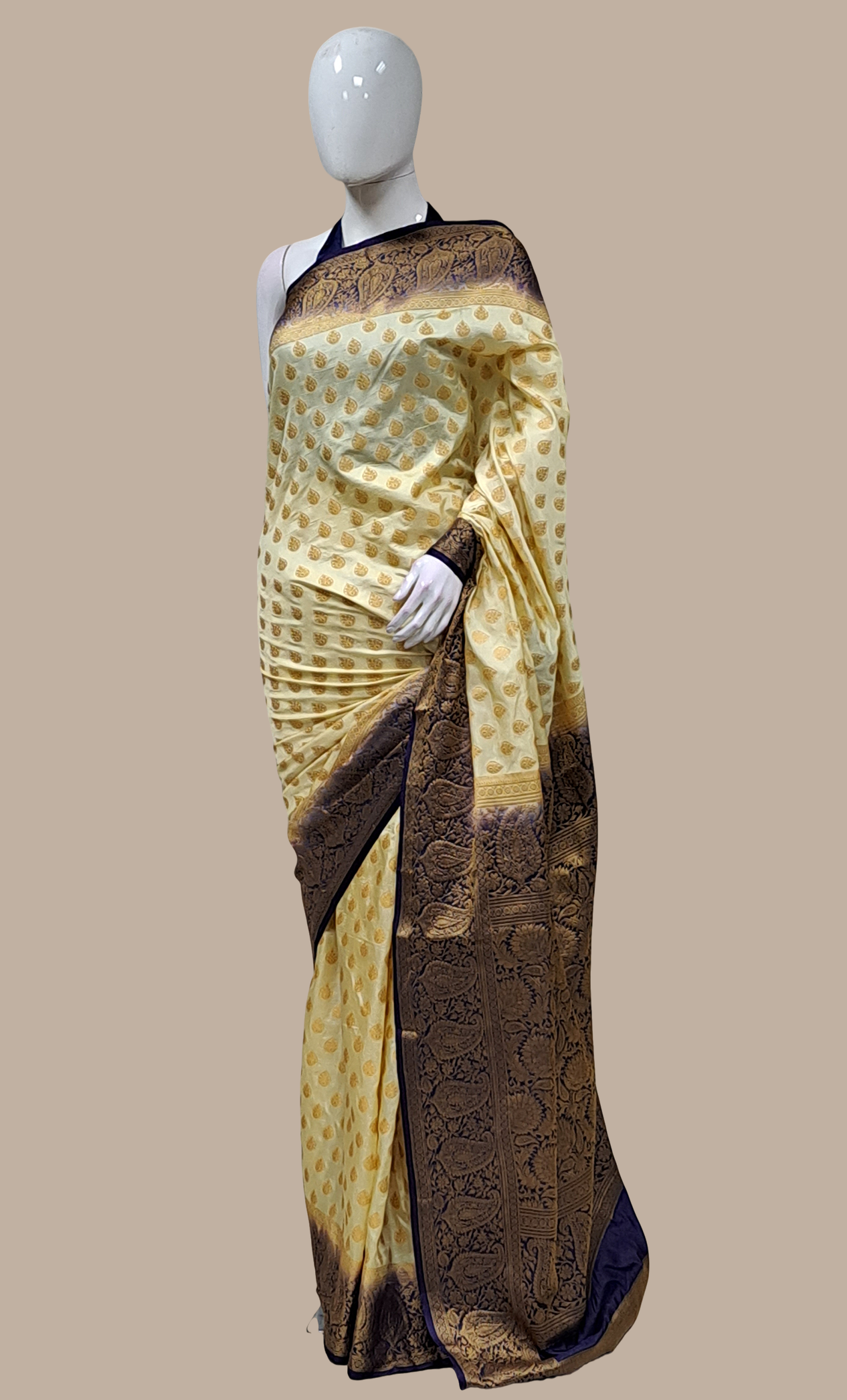 Deep Gold Art Kanjivaram Sari
