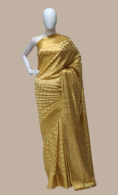 Deep Gold Kanjivaram Sari