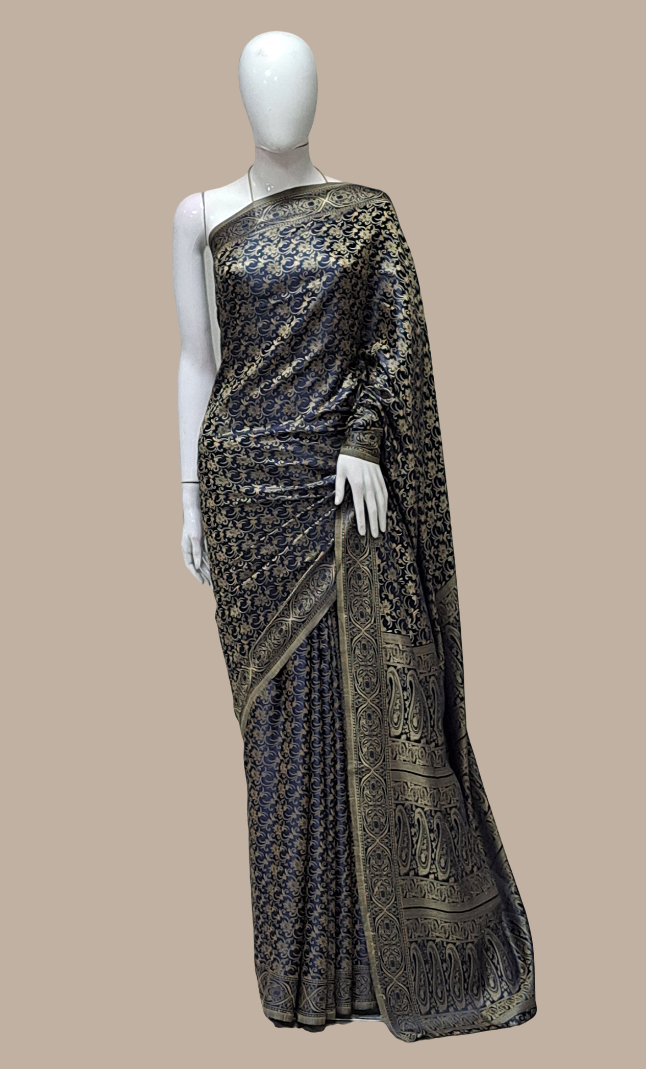 Black Woven Sari