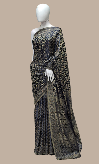 Black Woven Sari