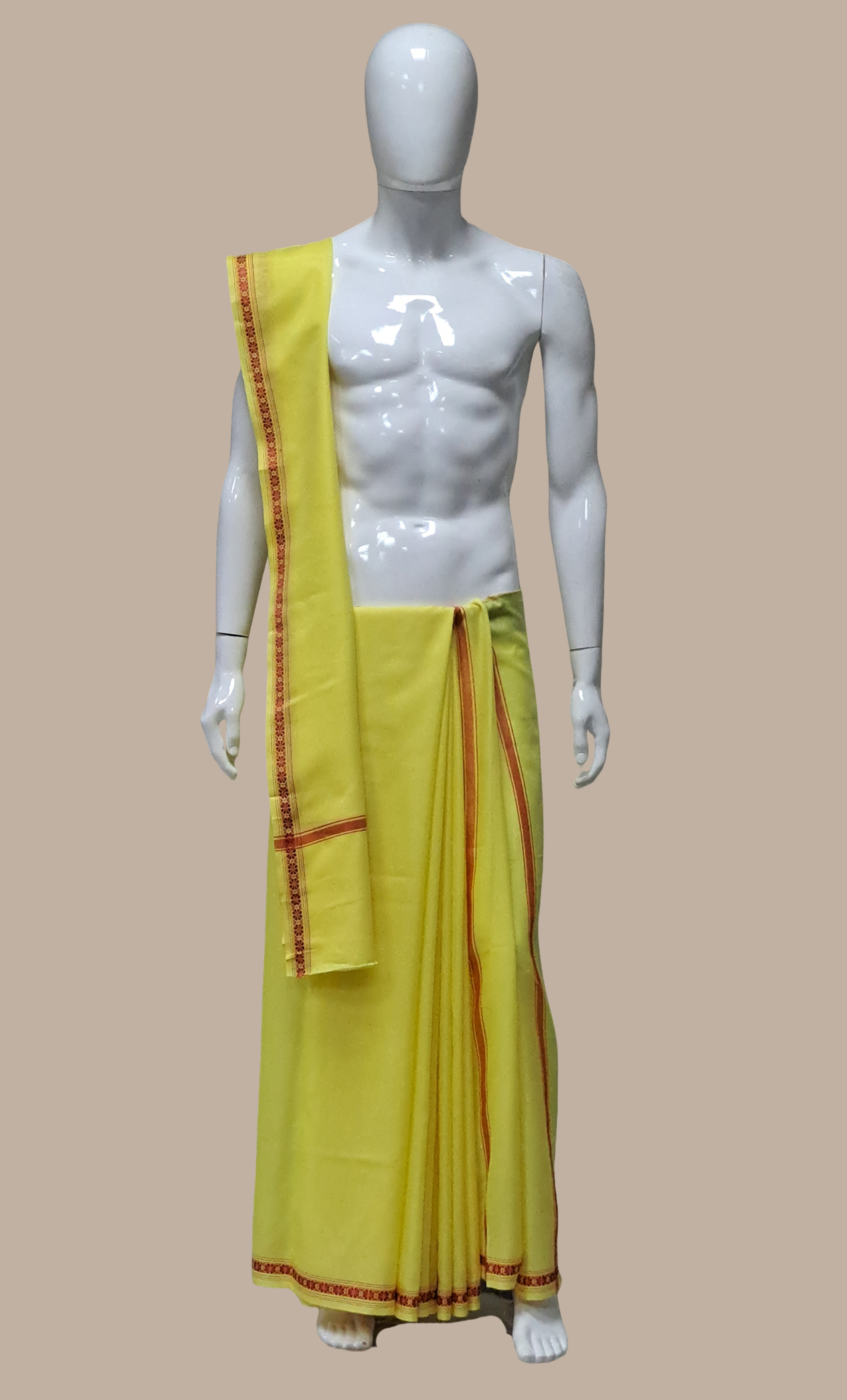 Canary Yellow Dhoti & Shawl