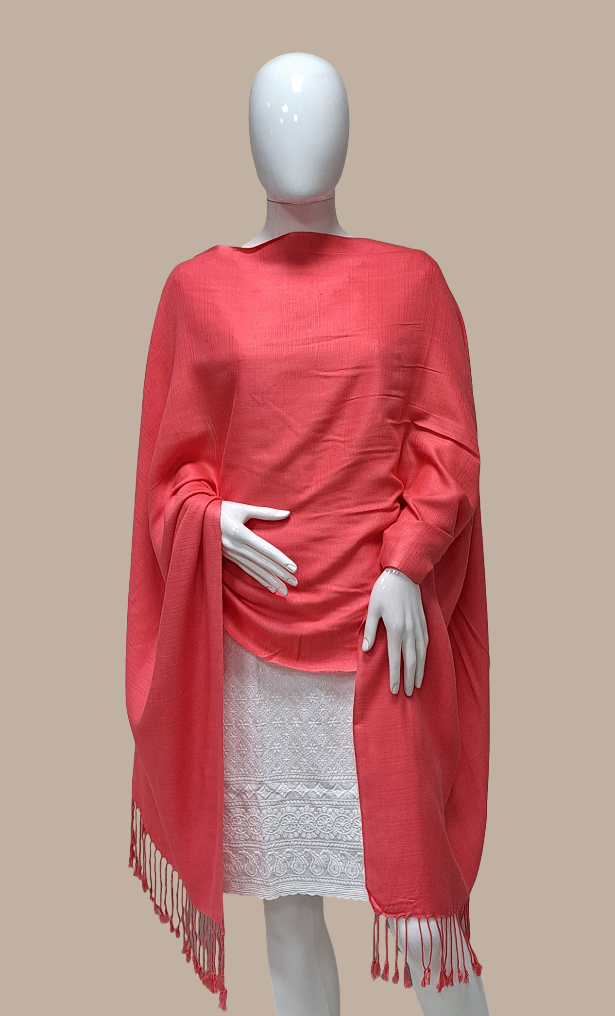 Coral Plain Shawl