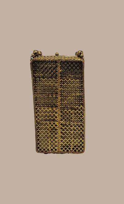 Gold Metal Cell Phone Bag