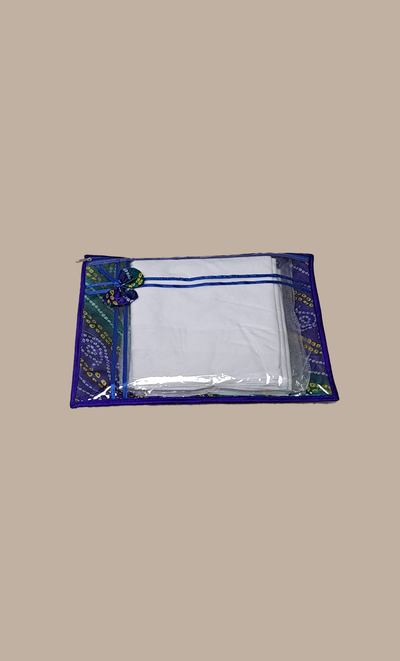 Royal Blue Bandhani Single Sari Cover