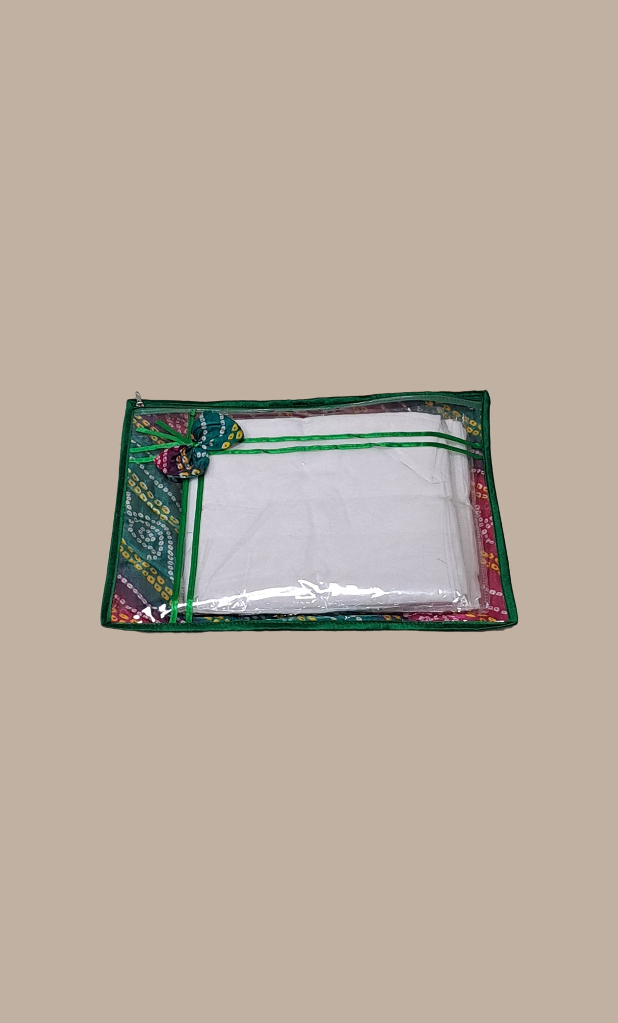 Green Bandhani Single Sari Cover