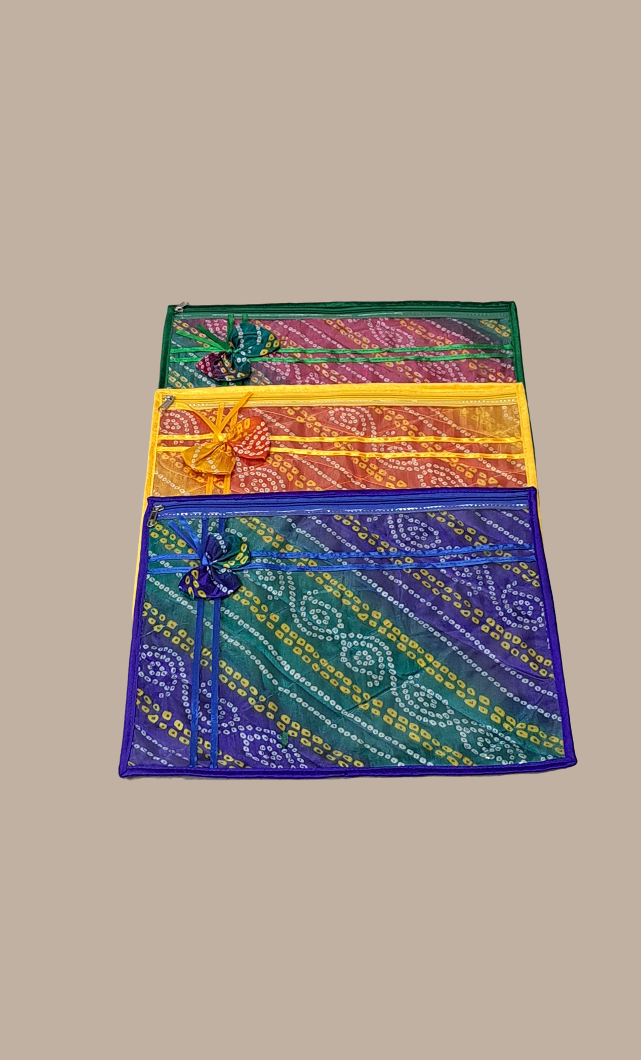 Green Bandhani Single Sari Cover