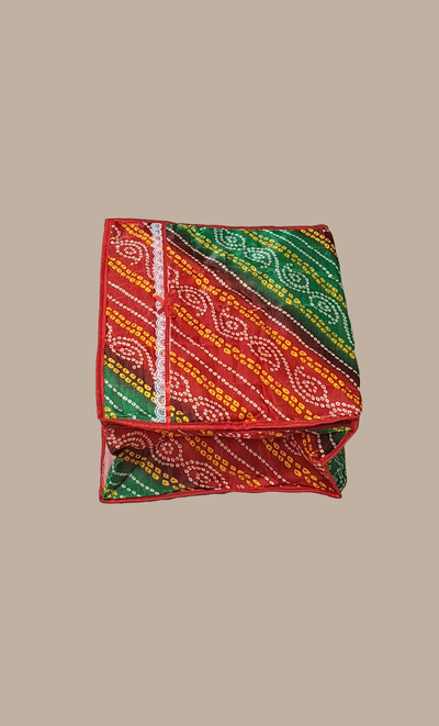 Maroon Bandhani Sari Cover