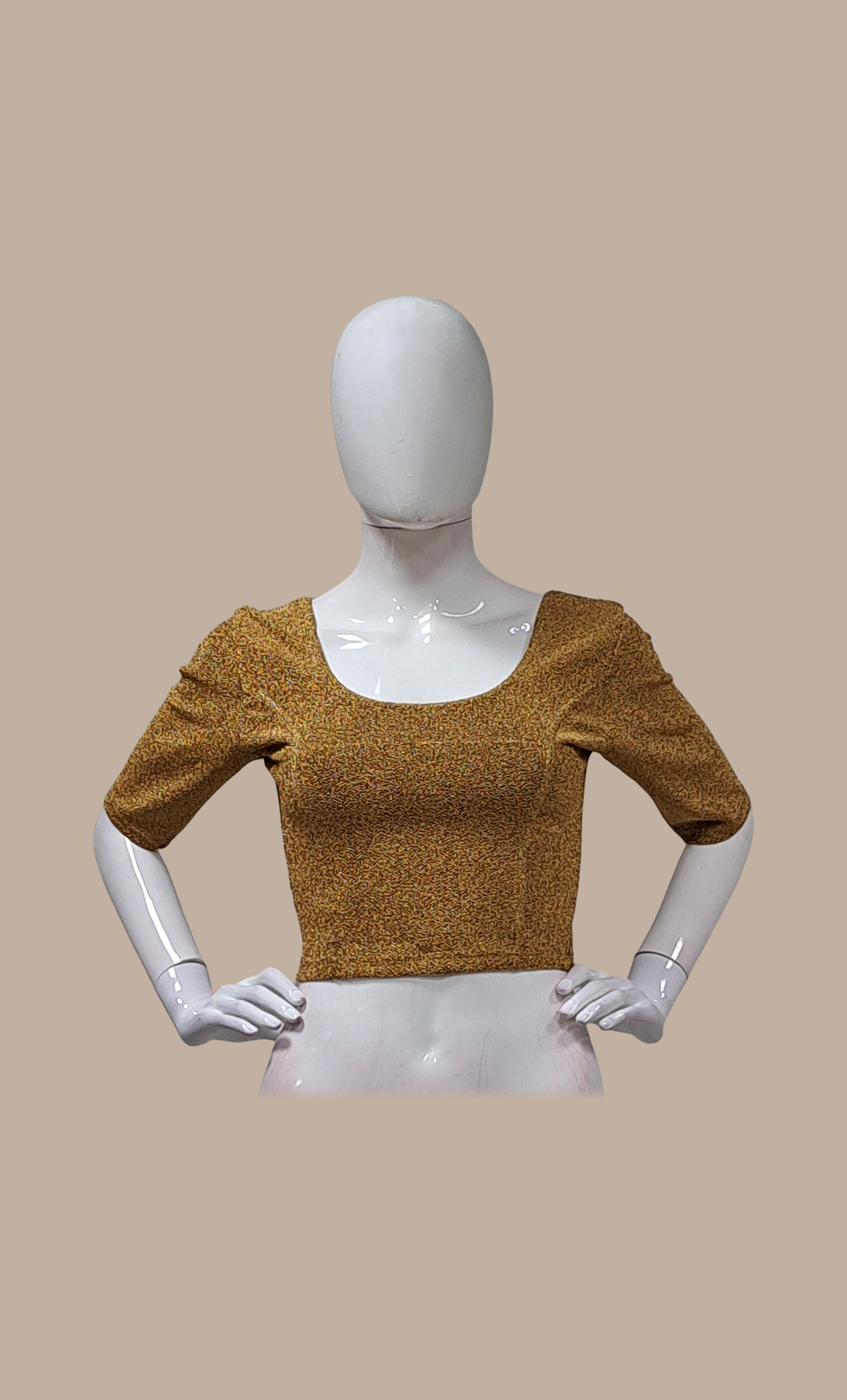 Deep Gold Shimmer Stretch Blouse