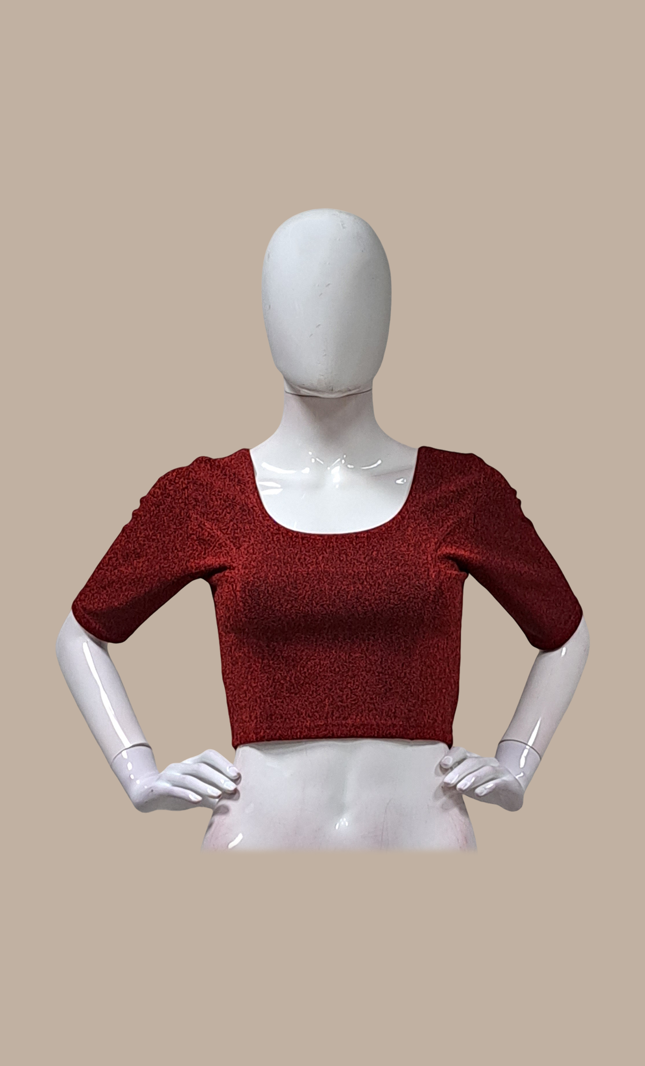 Maroon Shimmer Stretch Blouse