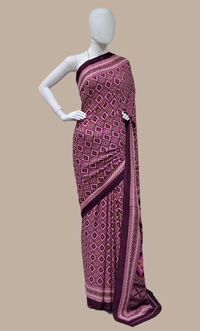 Purple Printed Sari