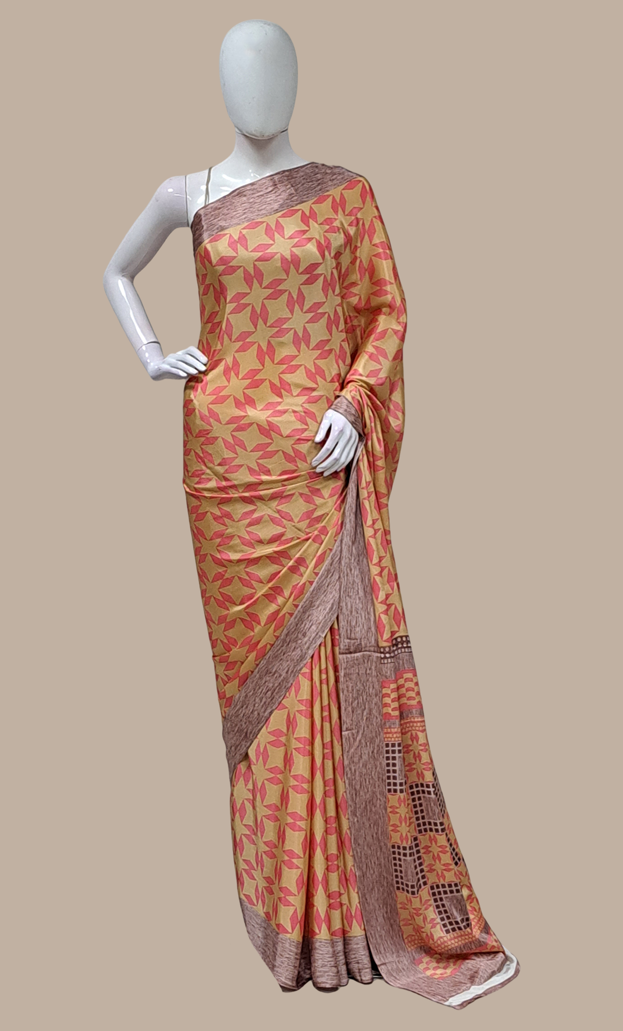 Caramel Printed Sari