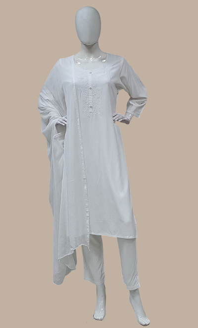 White Embroidered Punjabi