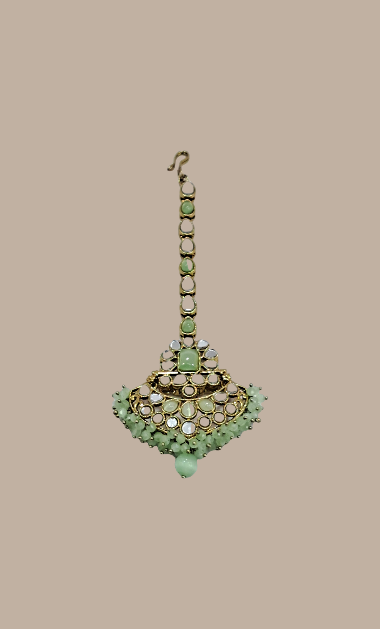 Mint Green Stone Work Sirbandi