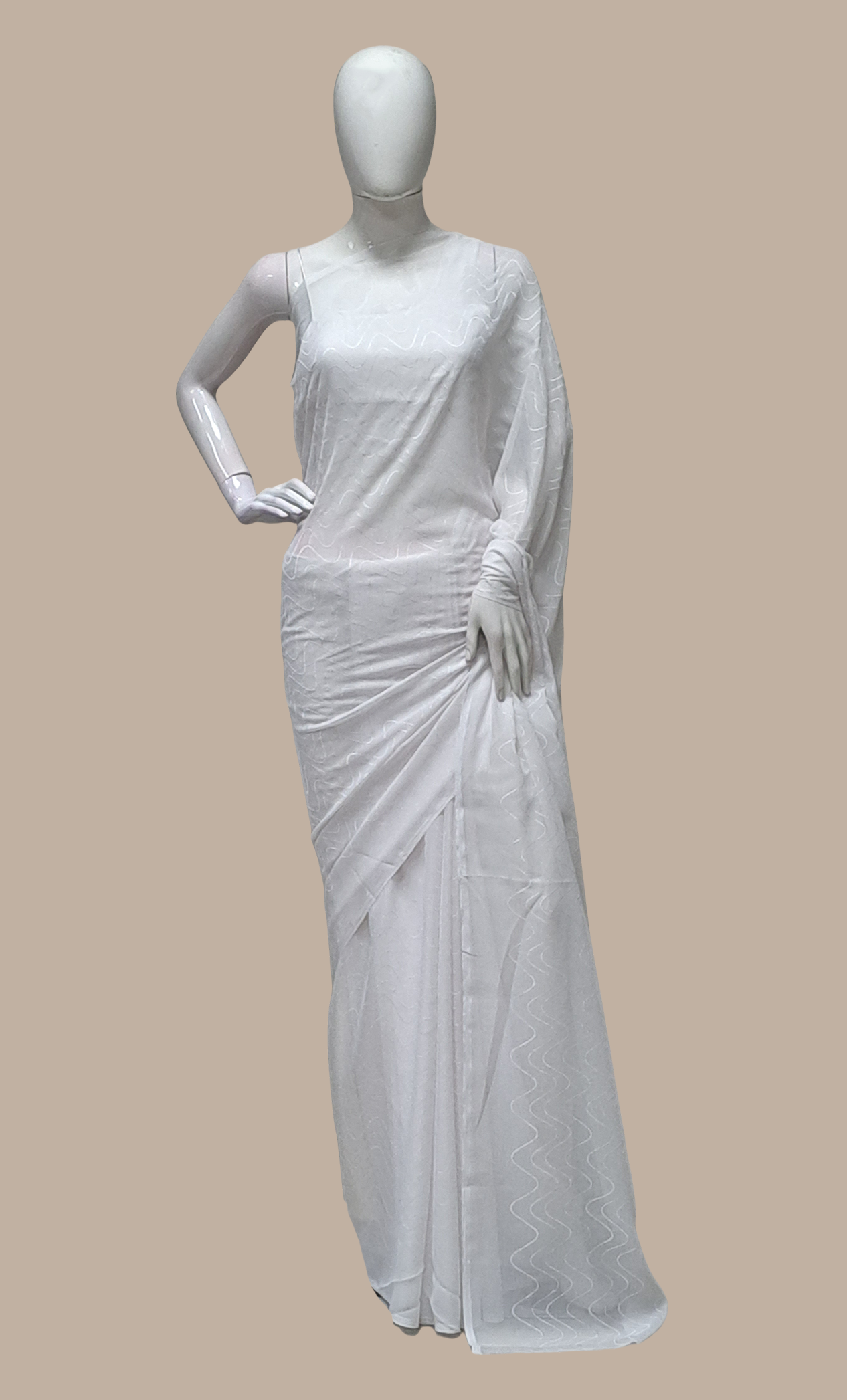 White Prayer Sari