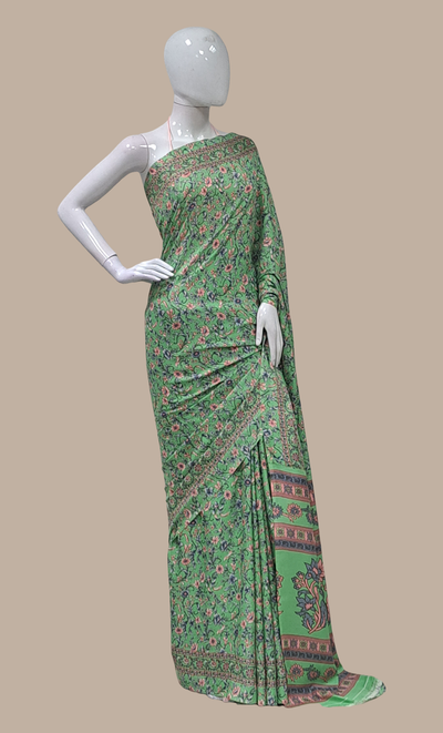 Spring Green Printed Sari