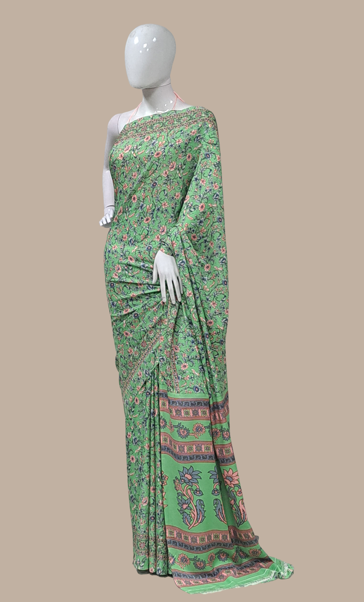 Spring Green Printed Sari