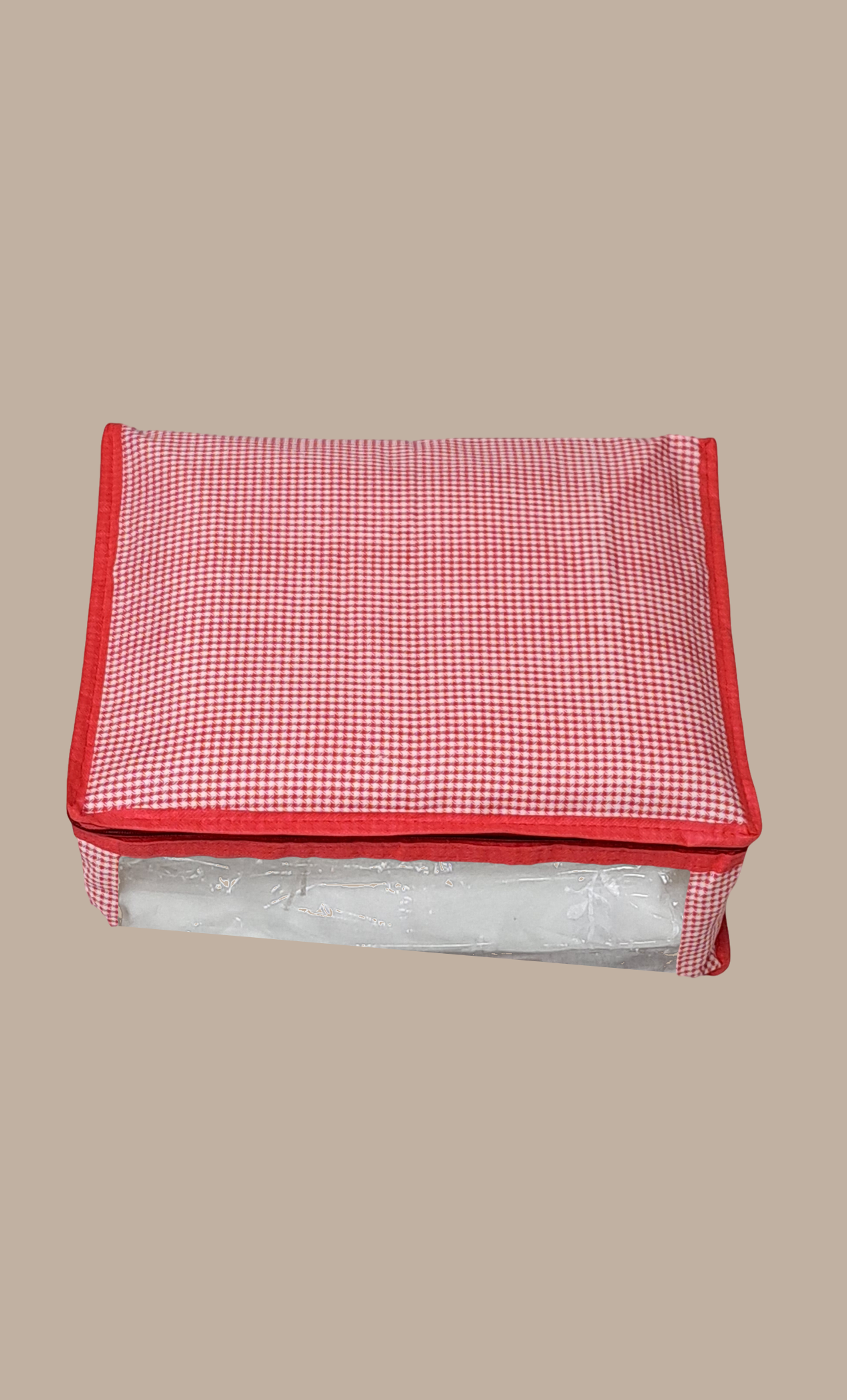 Red Check Sari Cover