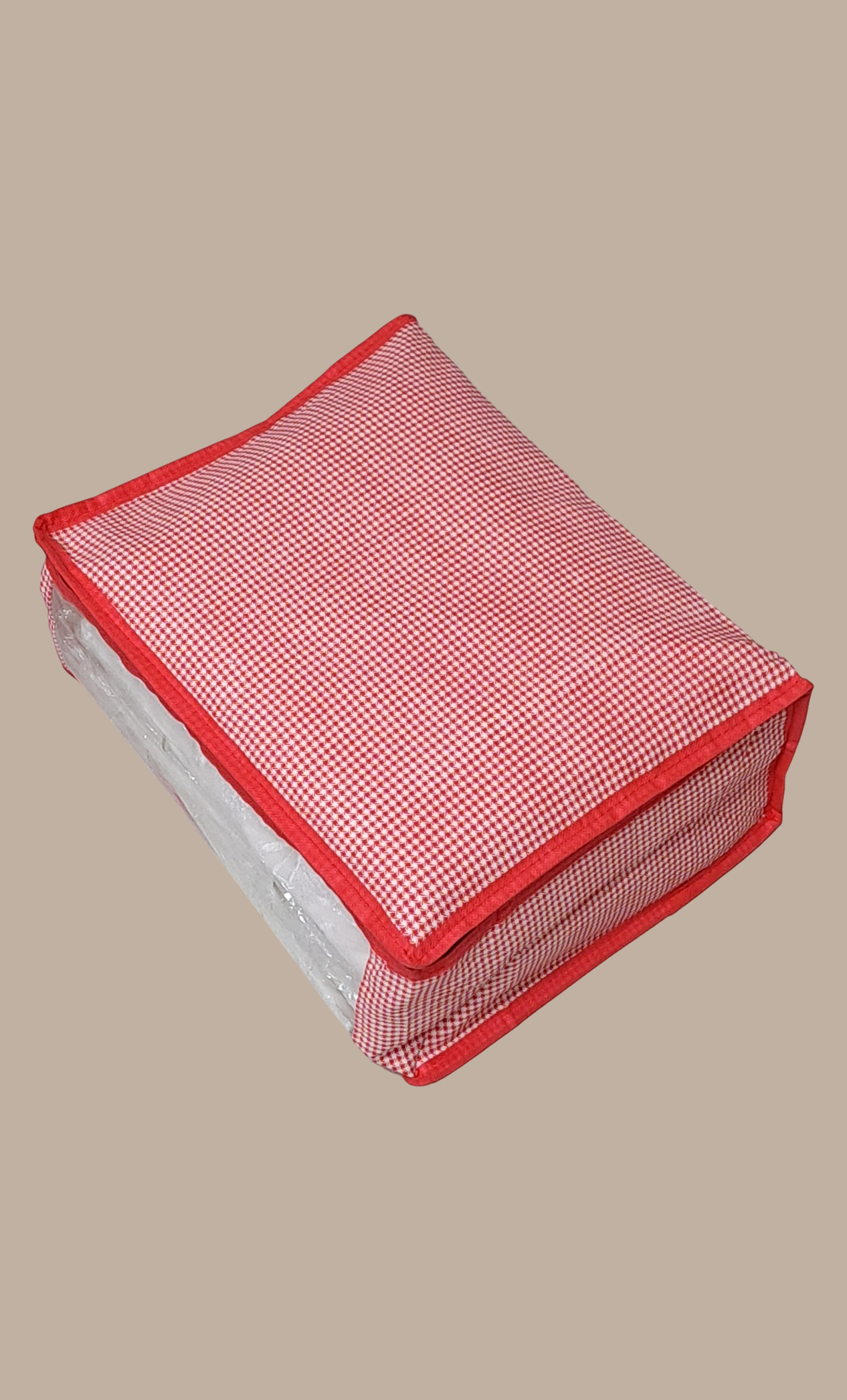 Red Check Sari Cover