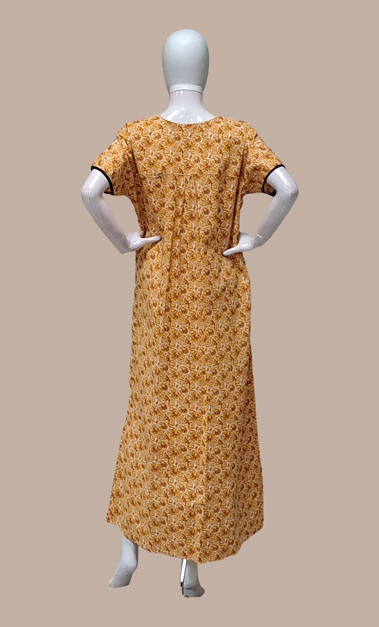 Deep Mustard Printed Kaftan