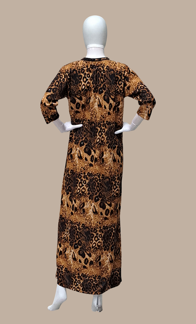 Brown Printed Kaftan