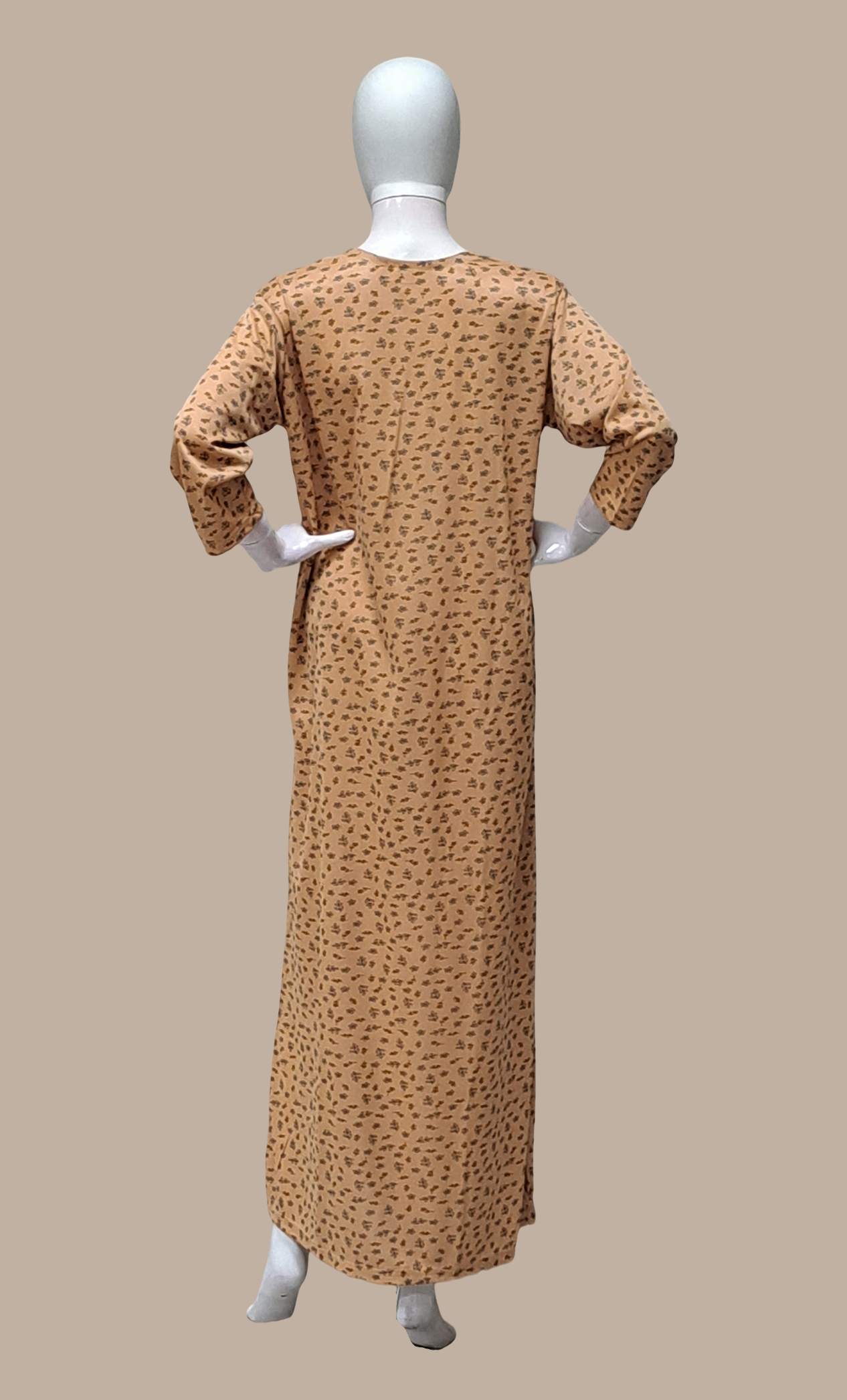 Deep Caramel Printed Kaftan