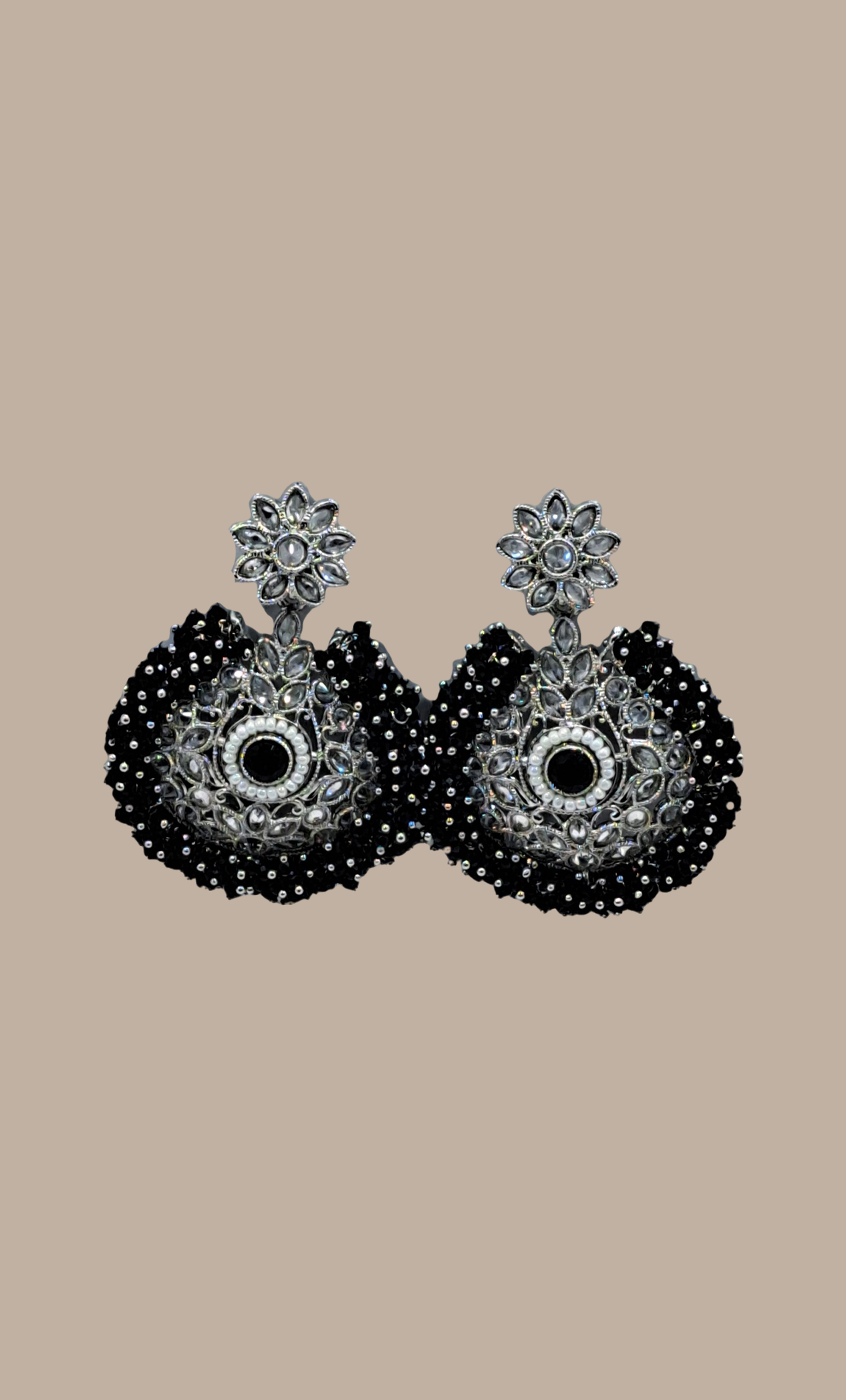 Black Beadwork Earrings