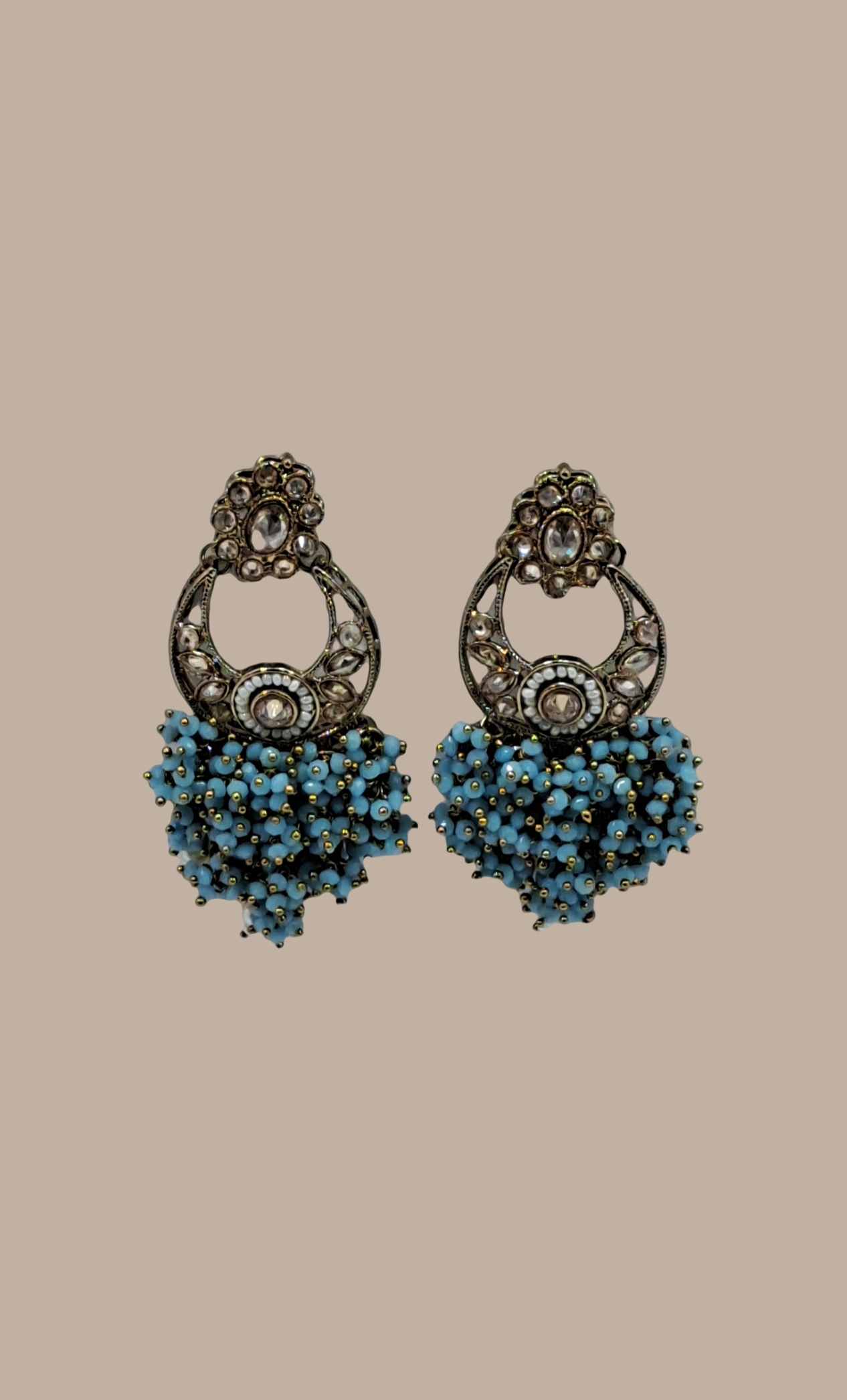 Pastel Blue Beadwork Earrings