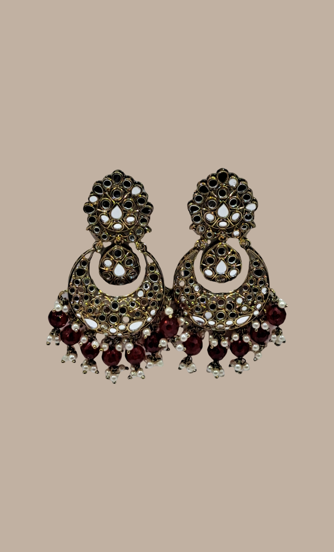 Maroon Drop Earrings