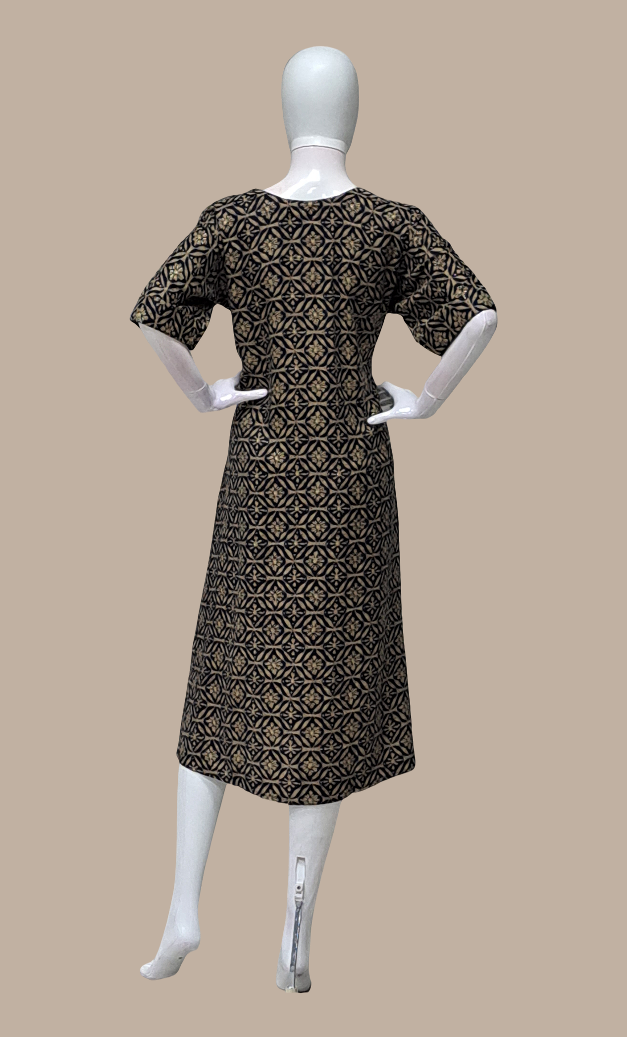 Black Printed Kurti Dress