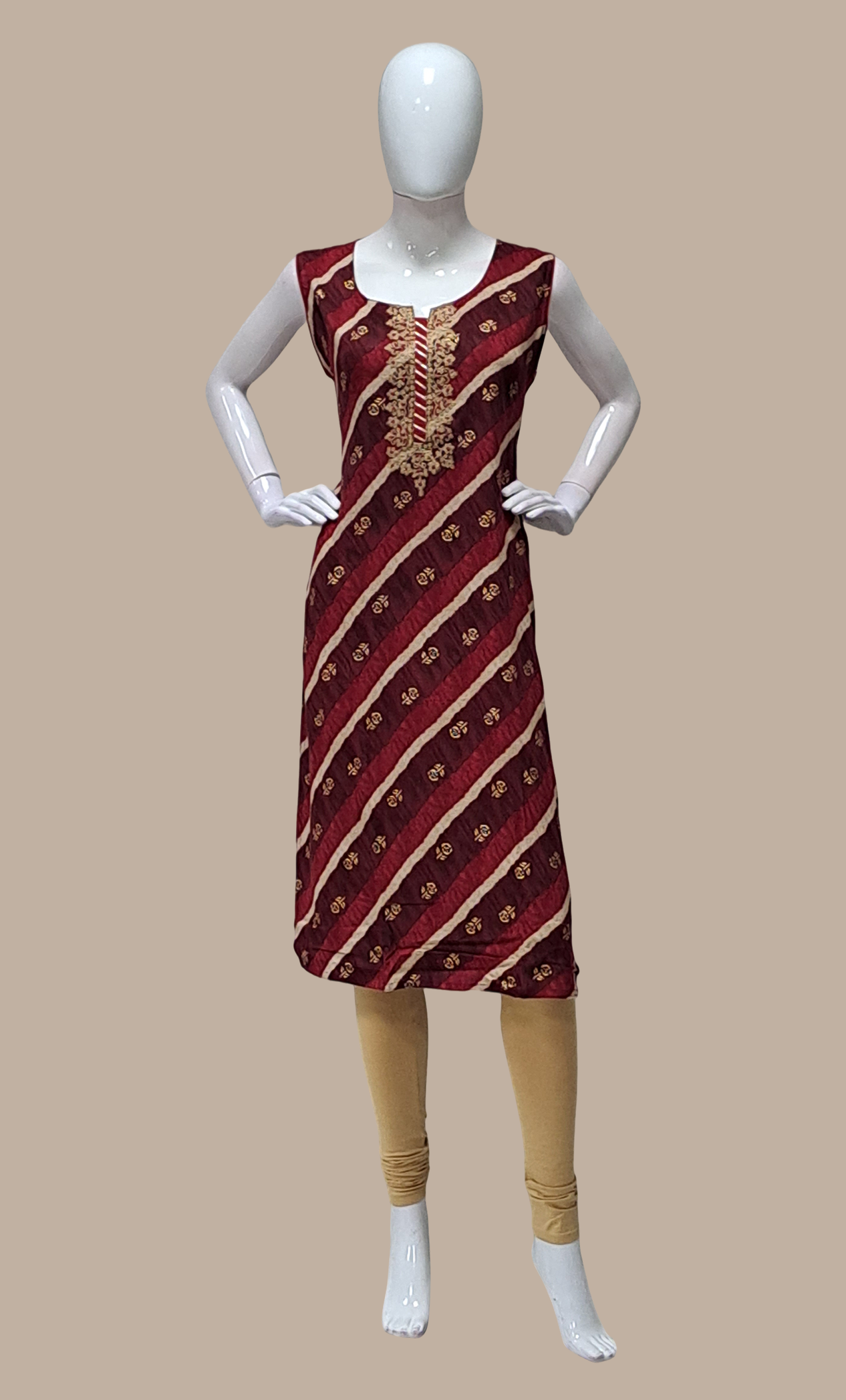 Maroon Embroidered Kurti Top