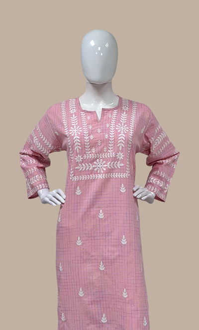 Light Mink Embroidered Kurti Top