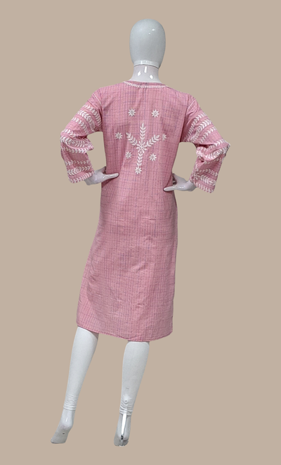 Light Mink Embroidered Kurti Top