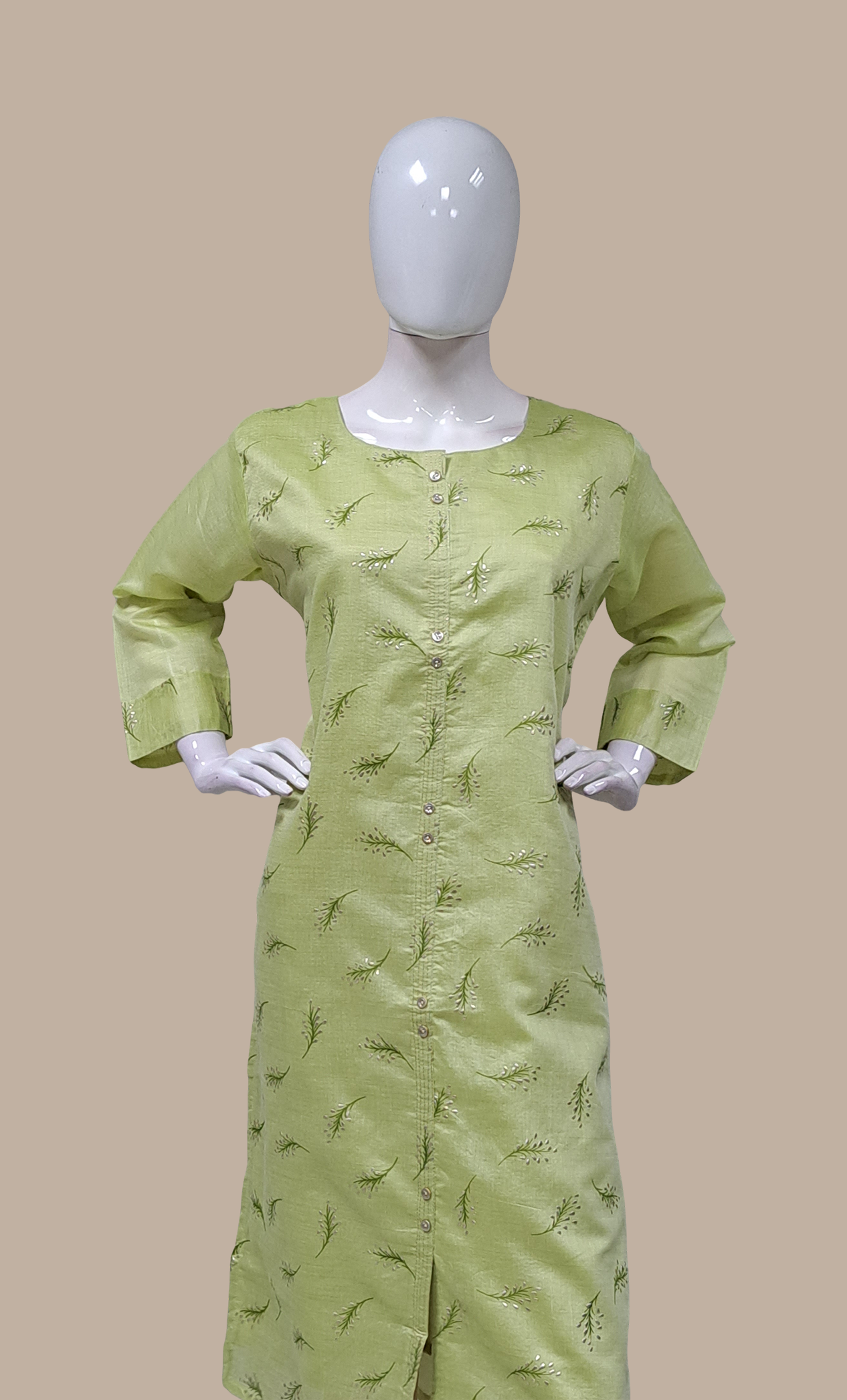 Mint Green Printed Kurti Top