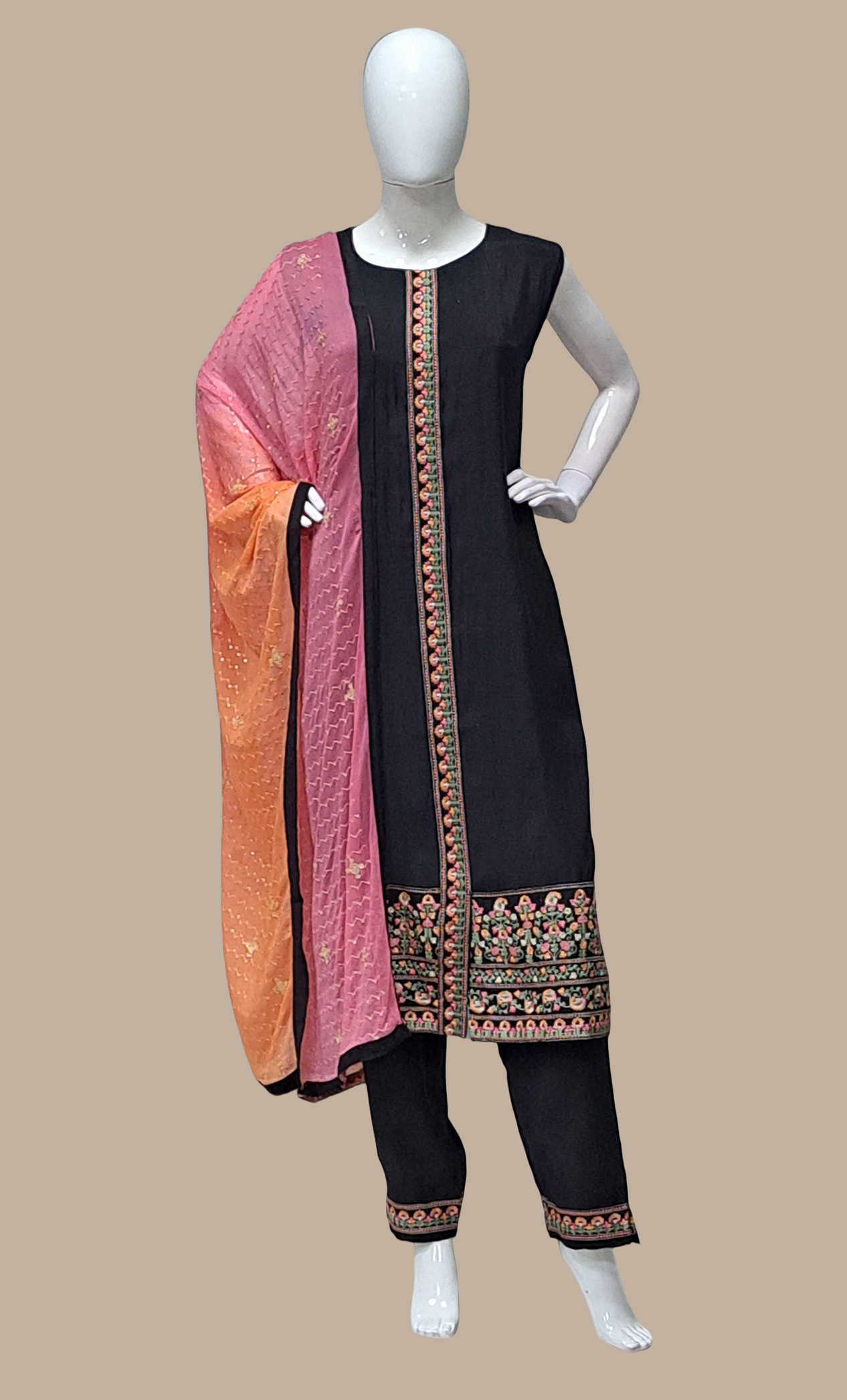 Black Embroidered Punjabi