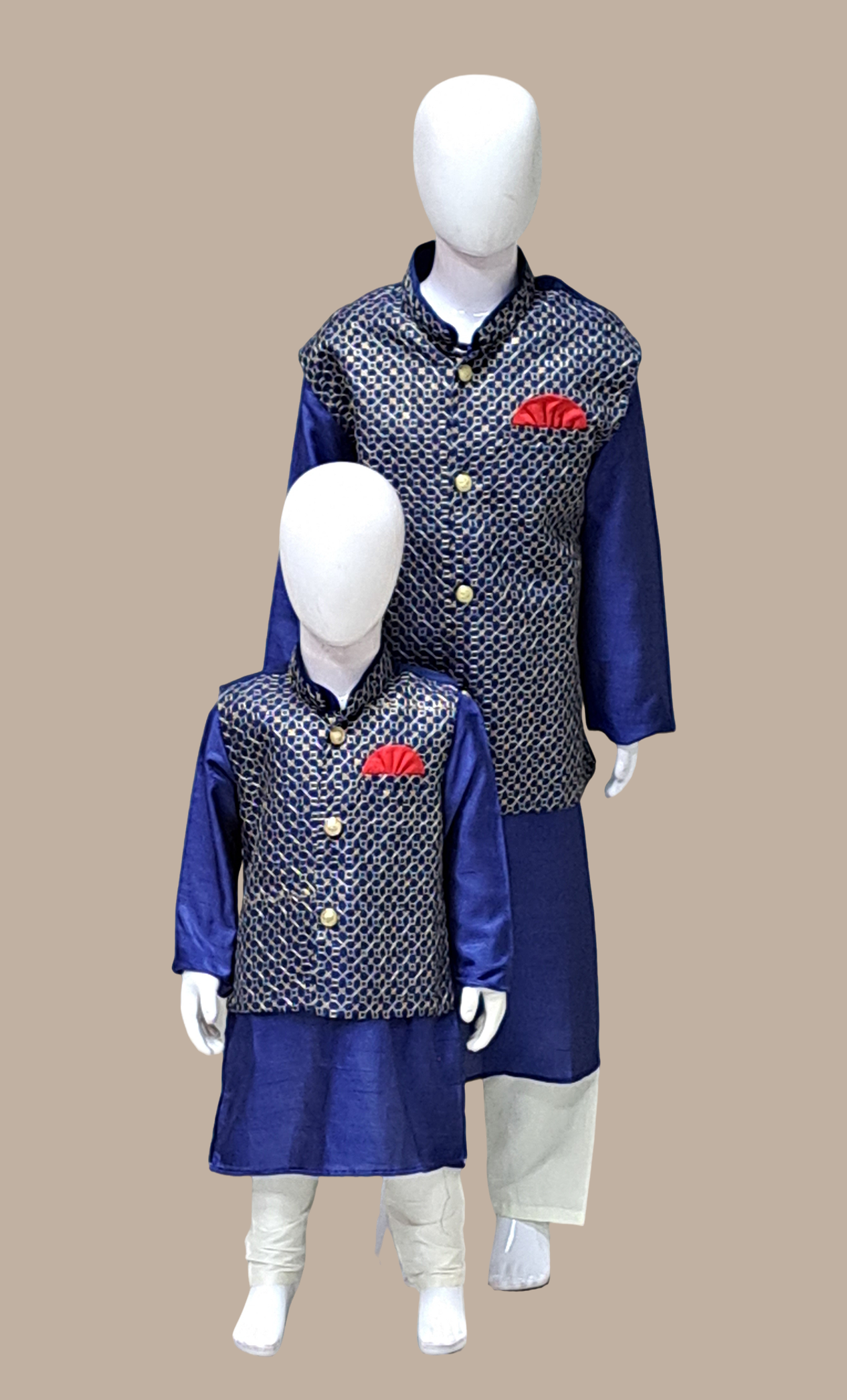 Navy Embroidered Kurta Set