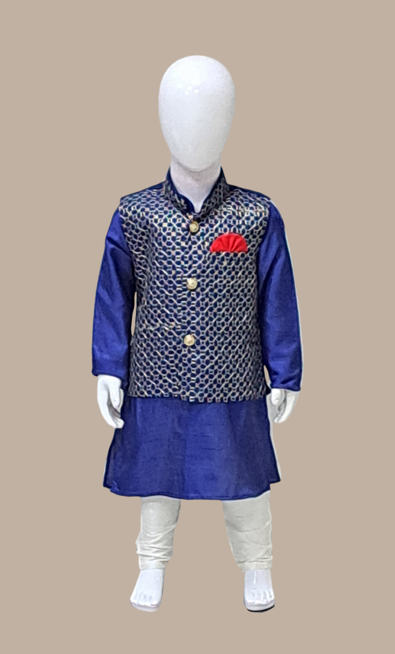 Navy Embroidered Kurta Set