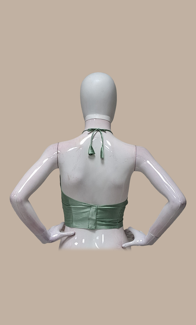 Mint Green Satin Silk Blouse