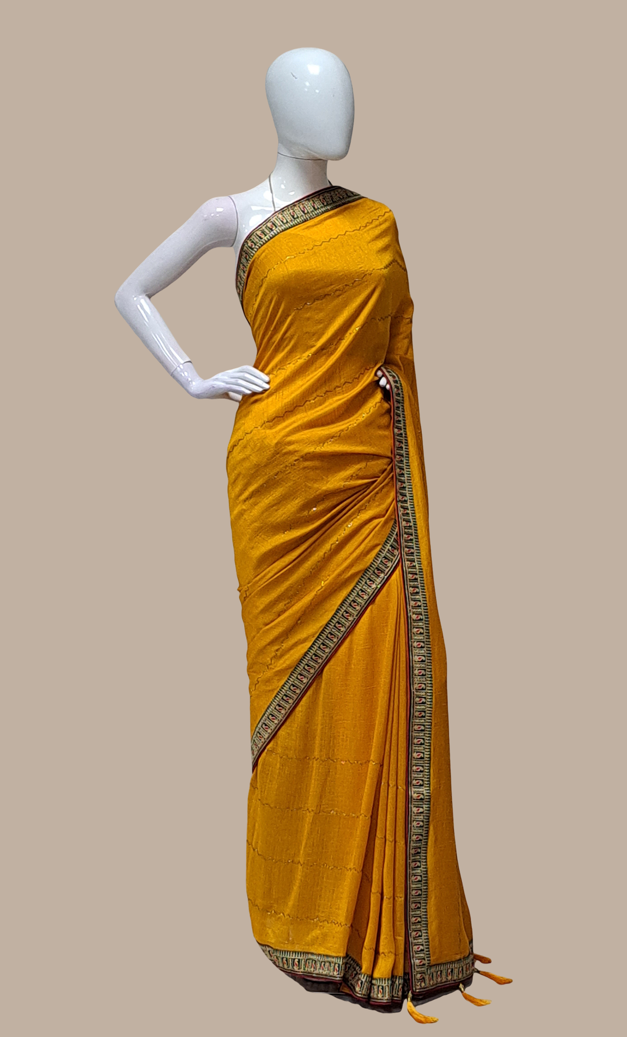 Deep Mustard Art Silk Sari