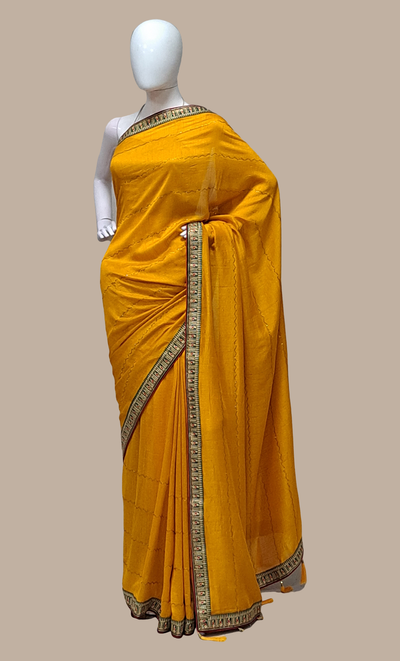 Deep Mustard Art Silk Sari