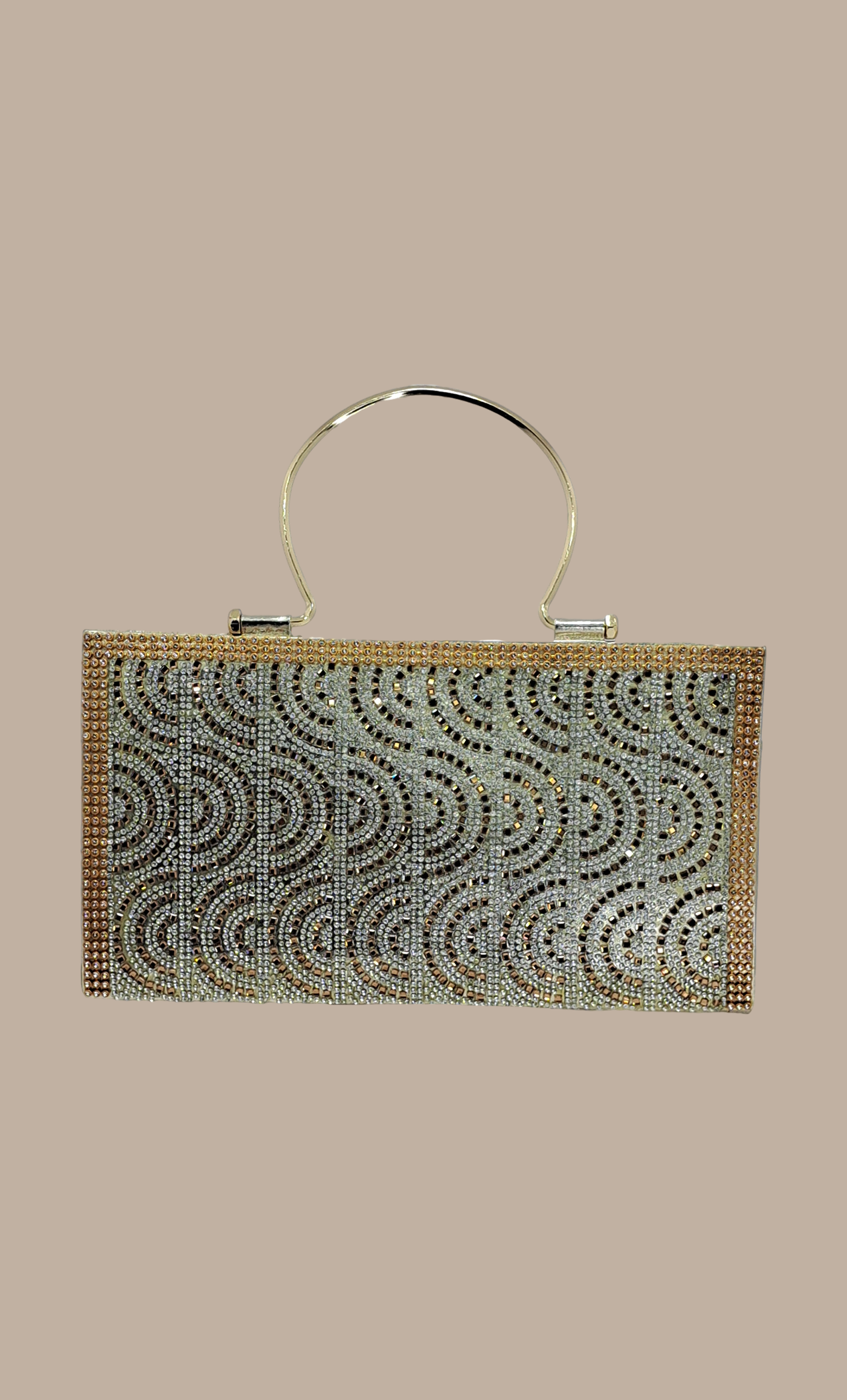 Light Gold Stonework Handbag