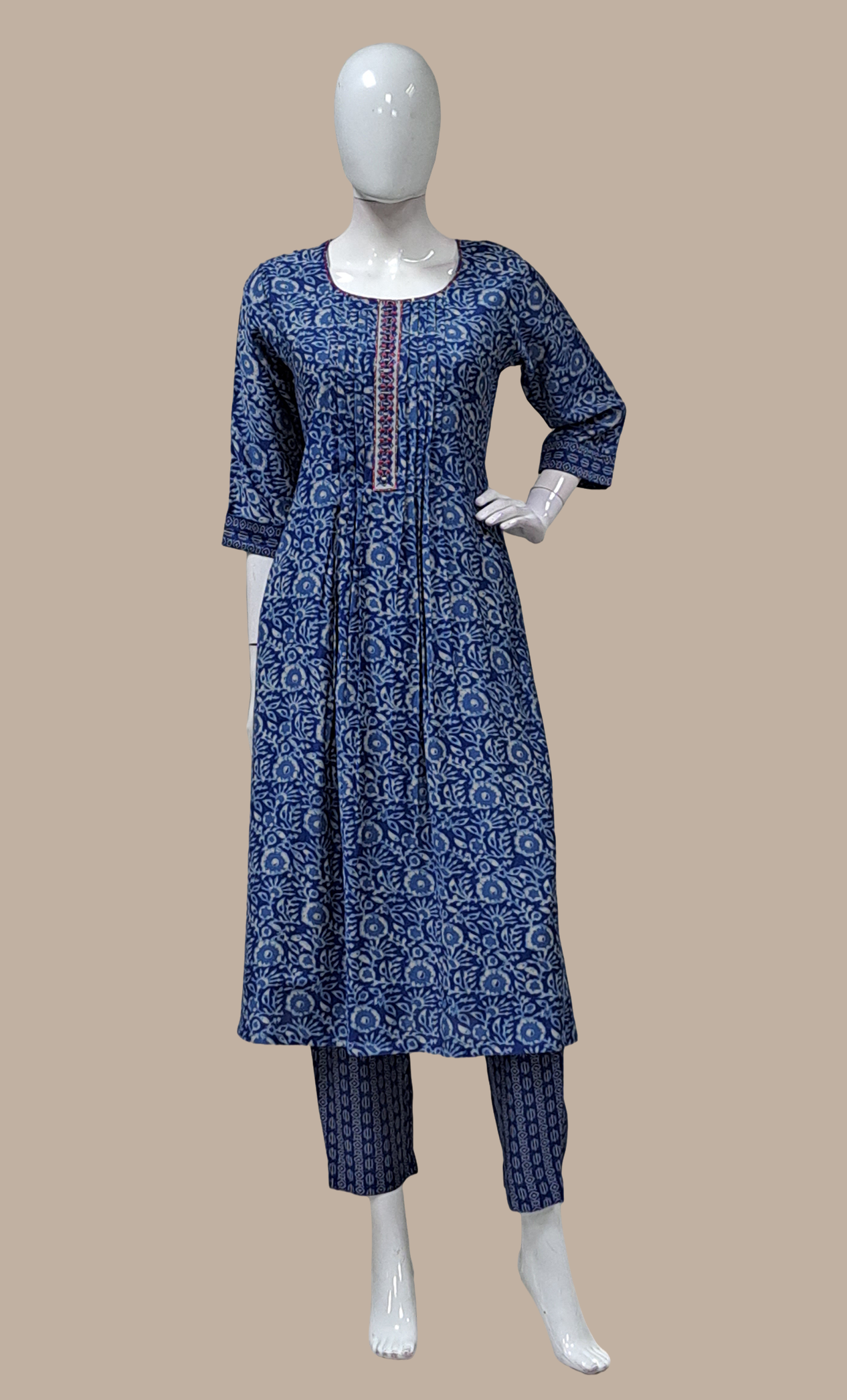 Deep Blue Kurti Top & Pants