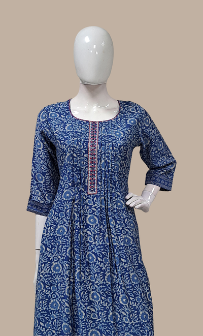 Deep Blue Kurti Top & Pants